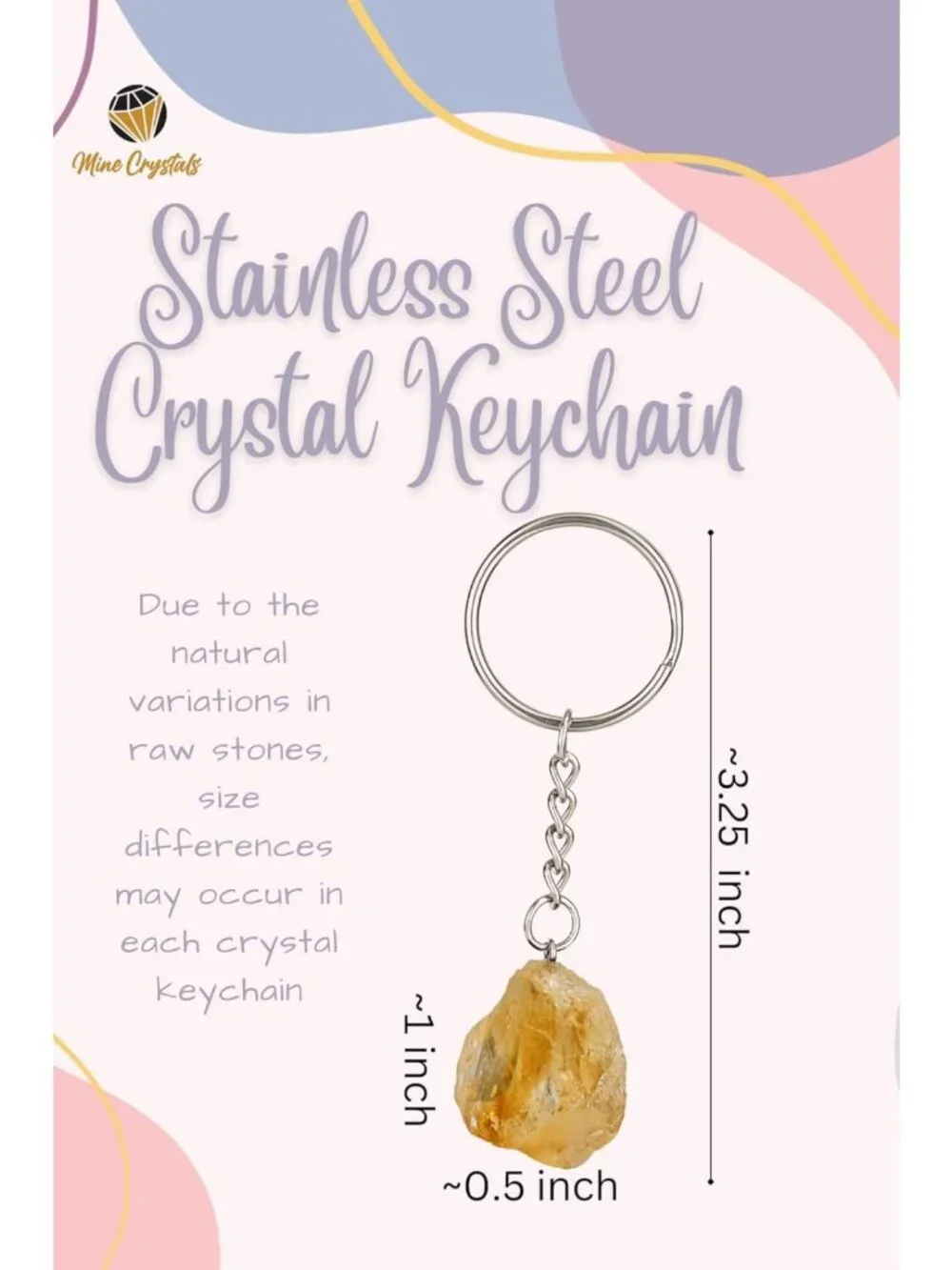 Natural Crystal Keychain Set - 7 Gemstone Key Rings for Keys, Bags & Gifts